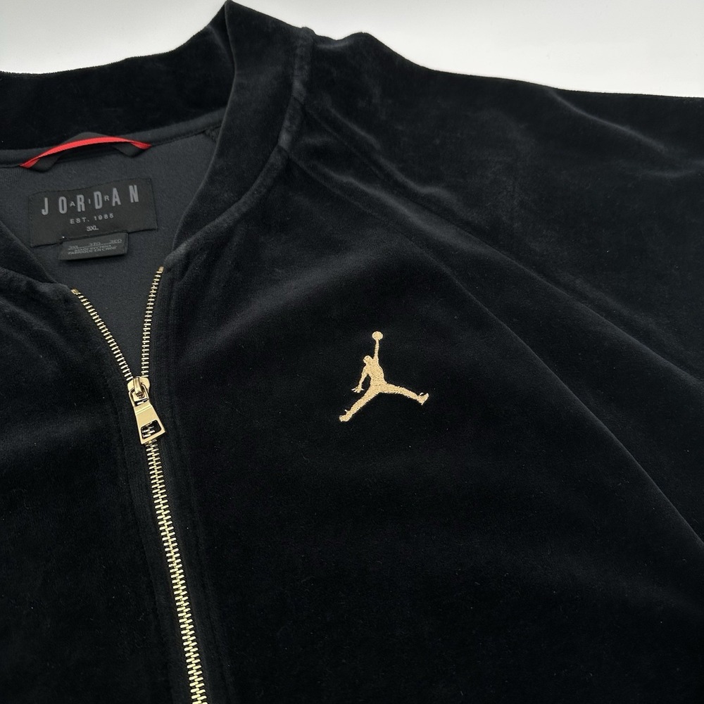 Nike Air Jordan Track Jacket Mens XXXL 3XL Black Jumpman Velour ZipUp AH2357-010 - Picture 5 of 16